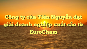 Công ty của Tiên Nguyễn đạt giải doanh nghiệp xuất sắc từ EuroCham